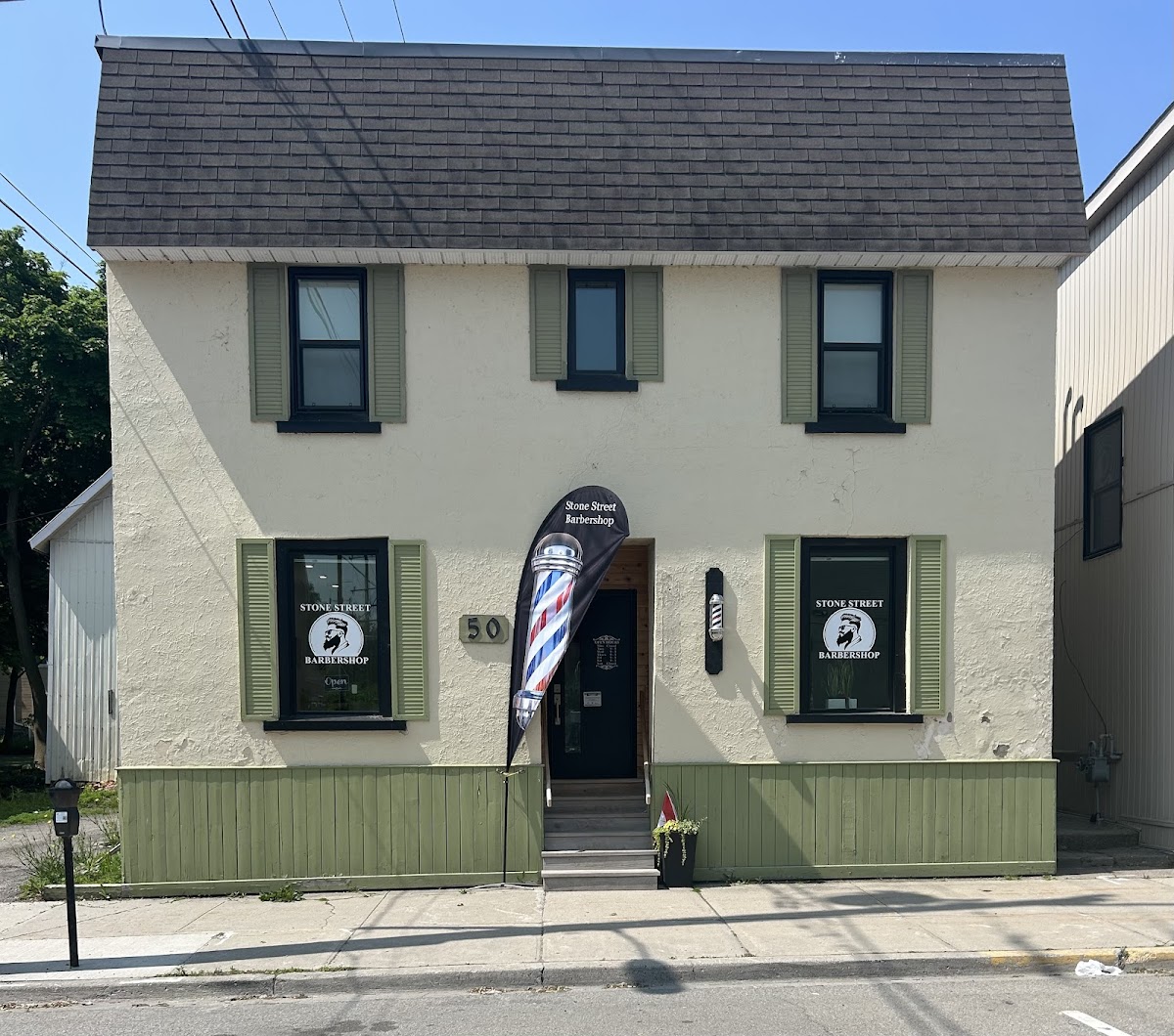 Stone Street Barbershop exterior — 50 Stone St S, Gananoque